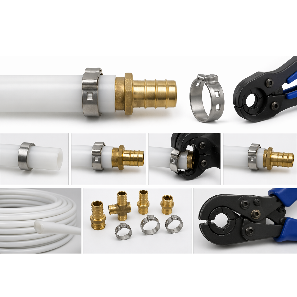 Sistema Clamp PEX — conexión por abrazadera