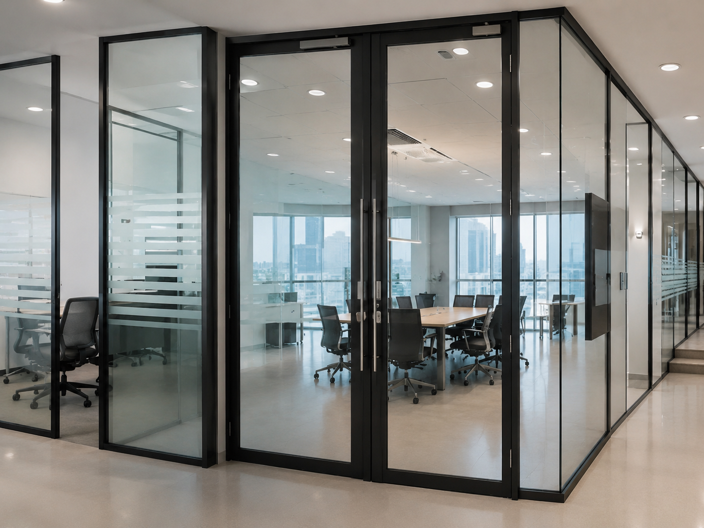 Puertas de vidrio — accesos modernos